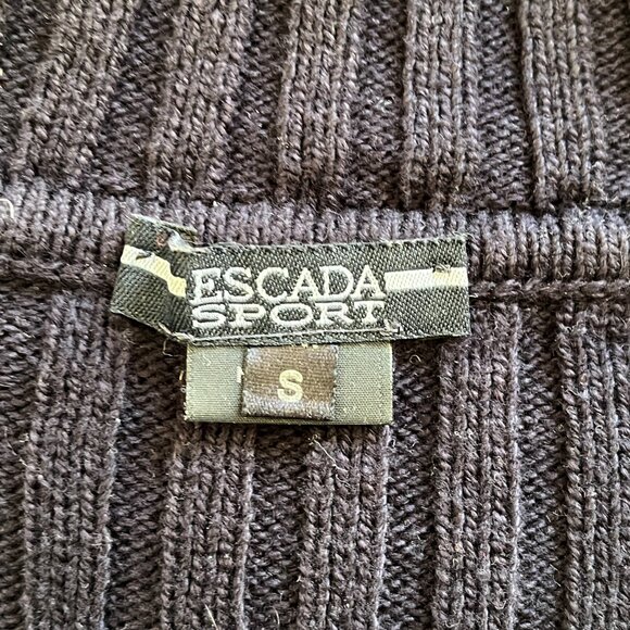 Women's Escada Sport Minimal Ribbed Cotton Turtleneck Sweater Size Small - Picture 6 of 6